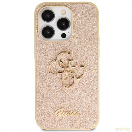 Guess nakładka do iPhone 14 Pro 6,1" GUHCP14LHG4SGD złota HC Fixed Glitter Big 4G