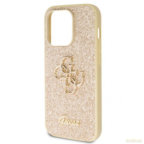 Guess nakładka do iPhone 14 Pro 6,1" GUHCP14LHG4SGD złota HC Fixed Glitter Big 4G