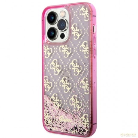 Guess nakładka do iPhone 14 Pro 6,1" GUHCP14LLC4PSGP różowa hardcase Liquid Glitter 4G Translucent