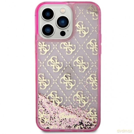 Guess nakładka do iPhone 14 Pro 6,1" GUHCP14LLC4PSGP różowa hardcase Liquid Glitter 4G Translucent