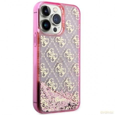 Guess nakładka do iPhone 14 Pro 6,1" GUHCP14LLC4PSGP różowa hardcase Liquid Glitter 4G Translucent
