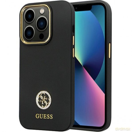 Guess nakładka do iPhone 14 Pro 6,1" GUHCP14LM4DGPK czarna HC Silicone Logo Strass 4G