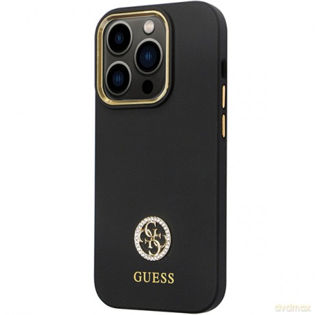 Guess nakładka do iPhone 14 Pro 6,1" GUHCP14LM4DGPK czarna HC Silicone Logo Strass 4G