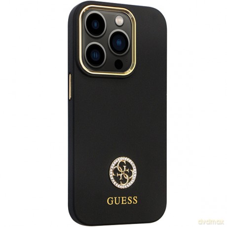 Guess nakładka do iPhone 14 Pro 6,1" GUHCP14LM4DGPK czarna HC Silicone Logo Strass 4G