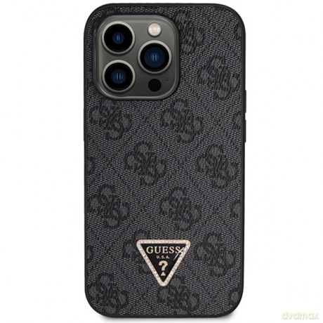 Guess nakładka do iPhone 14 Pro 6,1" GUHCP14LP4TDSCPK czarna HC PU Leather Metal Logo Strass Crossbody