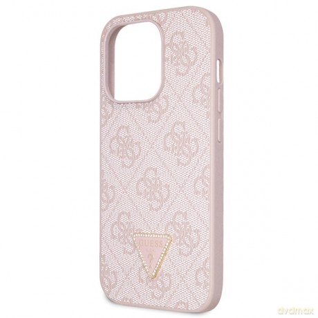 Guess nakładka do iPhone 14 Pro 6,1" GUHCP14LP4TDSCPP różowa HC PU Leather Metal Logo Strass Crossbody