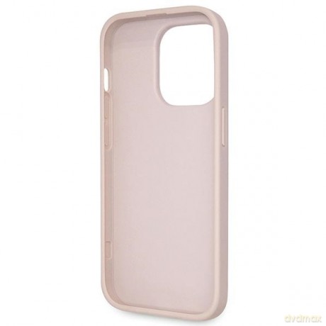 Guess nakładka do iPhone 14 Pro 6,1" GUHCP14LP4TDSCPP różowa HC PU Leather Metal Logo Strass Crossbody