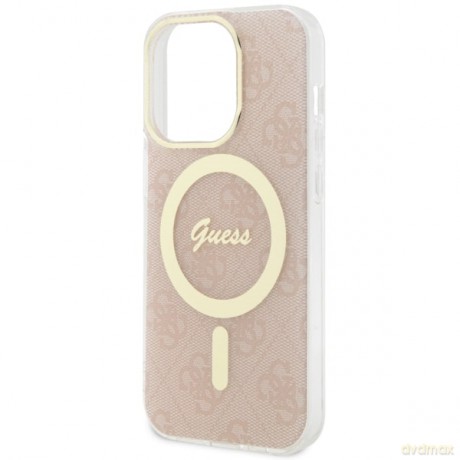 Guess nakładka do iPhone 14 Pro 6,1" GUHMP14LH4STP różowa hardcase Magsafe IML 4G