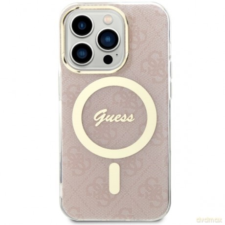 Guess nakładka do iPhone 14 Pro 6,1" GUHMP14LH4STP różowa hardcase Magsafe IML 4G