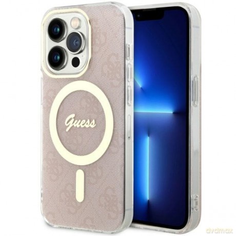 Guess nakładka do iPhone 14 Pro 6,1" GUHMP14LH4STP różowa hardcase Magsafe IML 4G