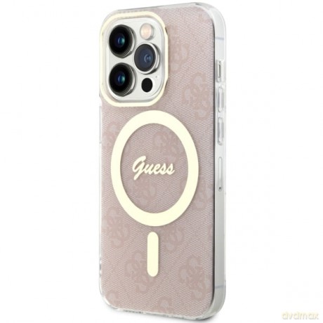 Guess nakładka do iPhone 14 Pro 6,1" GUHMP14LH4STP różowa hardcase Magsafe IML 4G