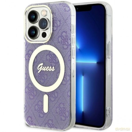 Guess nakładka do iPhone 14 Pro 6,1" GUHMP14LH4STU purpurowa hard case 4G MagSafe