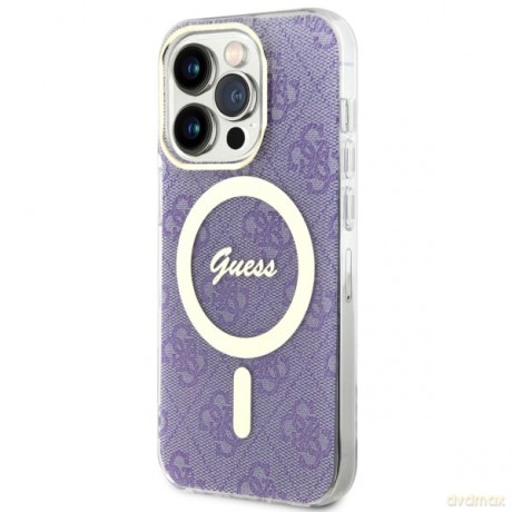 Guess nakładka do iPhone 14 Pro 6,1" GUHMP14LH4STU purpurowa hard case 4G MagSafe