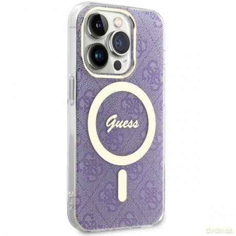 Guess nakładka do iPhone 14 Pro 6,1" GUHMP14LH4STU purpurowa hard case 4G MagSafe