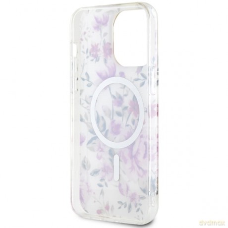 Guess nakładka do iPhone 14 Pro 6,1" GUHMP14LHCFWST transparentna hardcase Magsafe IML Flower