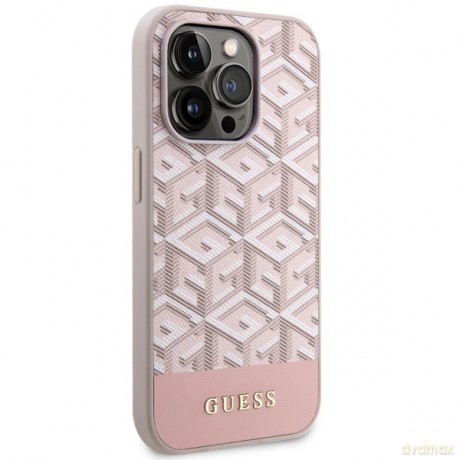 Guess nakładka do iPhone 14 Pro 6,1" GUHMP14LHGCFSEP różowa hard case GCube Stripes MagSafe