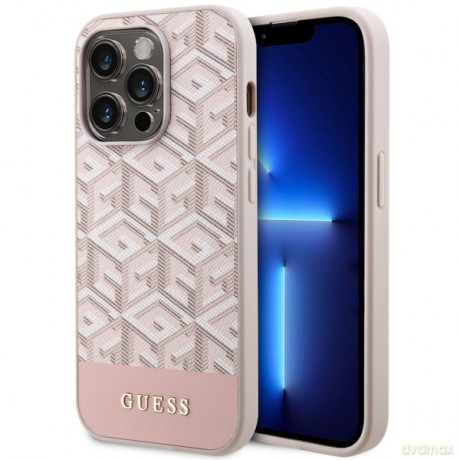 Guess nakładka do iPhone 14 Pro 6,1" GUHMP14LHGCFSEP różowa hard case GCube Stripes MagSafe