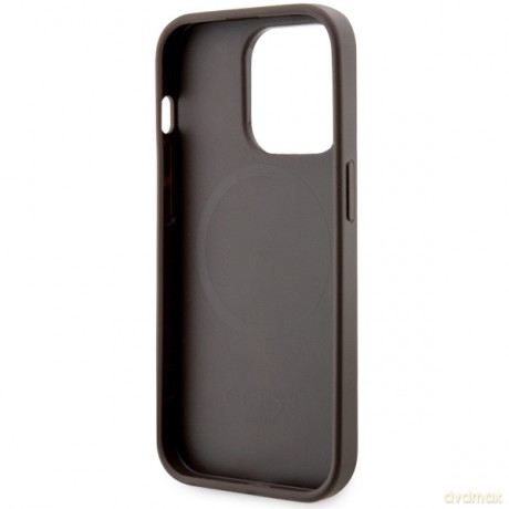 Guess nakładka do iPhone 14 Pro 6,1" GUHMP14LP4RPSW brązowa harcase Magsafe 4G Printed Stripes