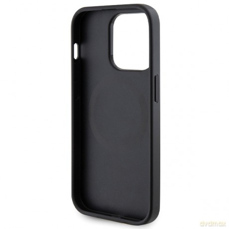 Guess nakładka do iPhone 14 Pro 6,1" GUHMP14LPSAHMCK czarna HC PU Saffiano Magsafe