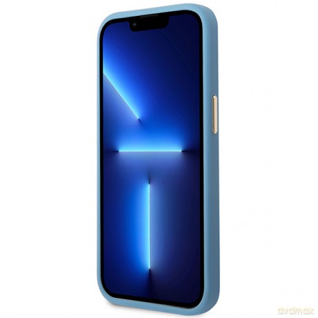 Guess nakładka do iPhone 14 Pro 6,1" GUHMP14LU4GPRB niebieska hard case 4G Logo Plate MagSafe