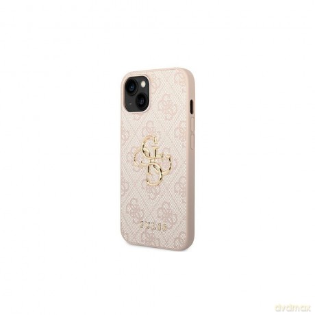 Guess nakładka do iPhone 14 Pro Max 6,7" GUHCP14X4GMGPI różowa PU Leather 4G Big Metal Logo