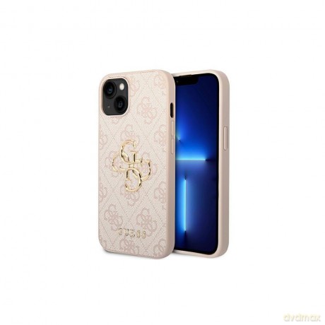 Guess nakładka do iPhone 14 Pro Max 6,7" GUHCP14X4GMGPI różowa PU Leather 4G Big Metal Logo