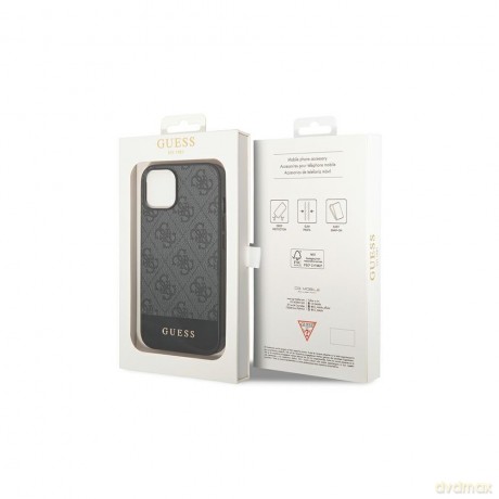 Guess nakładka do iPhone 14 Pro Max 6,7" GUHCP14XG4GLGR szara PC/TPU 4G PU case with Bottom Stripe Metal Logo