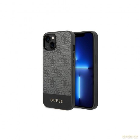Guess nakładka do iPhone 14 Pro Max 6,7" GUHCP14XG4GLGR szara PC/TPU 4G PU case with Bottom Stripe Metal Logo
