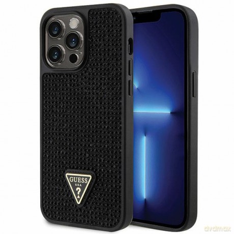 Guess nakładka do iPhone 14 Pro Max 6,7" GUHCP14XHDGTPK czarna hardcase Rhinestone Triangle