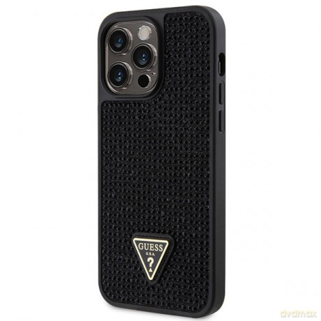 Guess nakładka do iPhone 14 Pro Max 6,7" GUHCP14XHDGTPK czarna hardcase Rhinestone Triangle