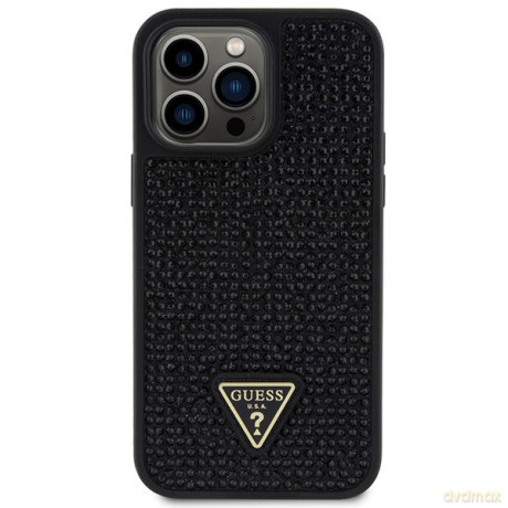 Guess nakładka do iPhone 14 Pro Max 6,7" GUHCP14XHDGTPK czarna hardcase Rhinestone Triangle
