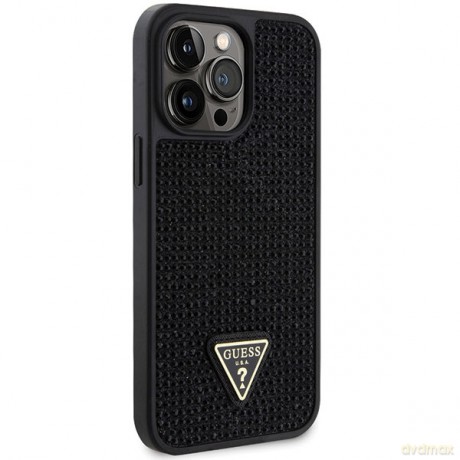 Guess nakładka do iPhone 14 Pro Max 6,7" GUHCP14XHDGTPK czarna hardcase Rhinestone Triangle