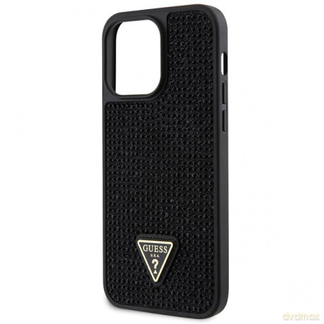 Guess nakładka do iPhone 14 Pro Max 6,7" GUHCP14XHDGTPK czarna hardcase Rhinestone Triangle