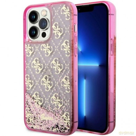 Guess nakładka do iPhone 14 Pro Max 6,7" GUHCP14XLC4PSGP różowa hardcase Liquid Glitter 4G Translucent