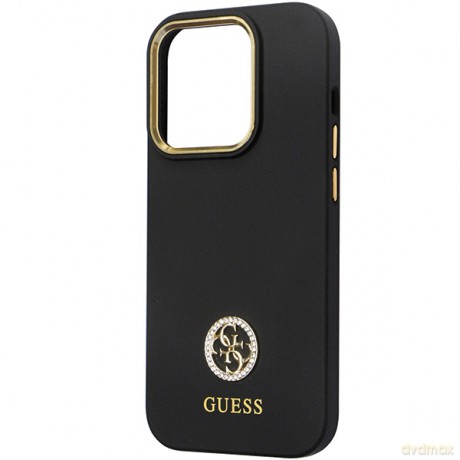 Guess nakładka do iPhone 14 Pro Max 6,7" GUHCP14XM4DGPK czarna HC Silicone Logo Strass 4G
