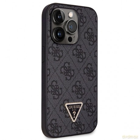 Guess nakładka do iPhone 14 Pro Max 6,7" GUHCP14XP4TDSCPK czarna HC PU Leather Metal Logo Strass Crossbody