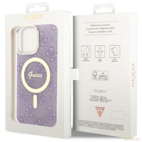 Guess nakładka do iPhone 14 Pro Max 6,7" GUHMP14XH4STU purpurowa hard case 4G MagSafe