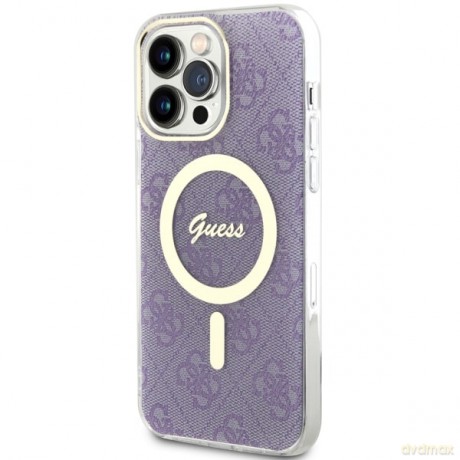 Guess nakładka do iPhone 14 Pro Max 6,7" GUHMP14XH4STU purpurowa hard case 4G MagSafe