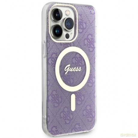 Guess nakładka do iPhone 14 Pro Max 6,7" GUHMP14XH4STU purpurowa hard case 4G MagSafe