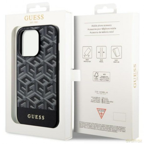 Guess nakładka do iPhone 14 Pro Max 6,7" GUHMP14XHGCFSEK czarna hard case GCube Stripes MagSafe
