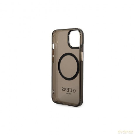 Guess nakładka do iPhone 14 Pro Max 6,7" GUHMP14XHTCMK czarna HC Magsafe Gold Outline Translucent
