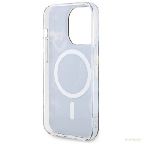 Guess nakładka do iPhone 14 Pro Max 6,7" GUHMP14XHTMRSK czarna hard case Golden Marble MagSafe