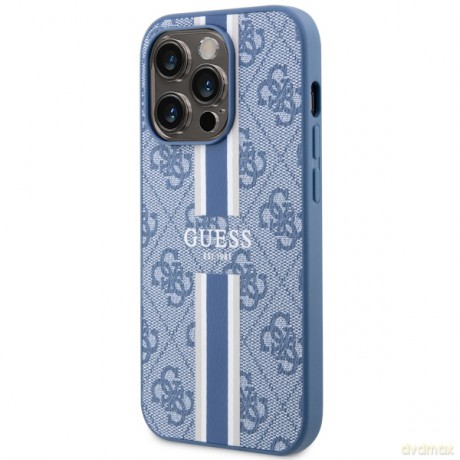 Guess nakładka do iPhone 14 Pro Max 6,7" GUHMP14XP4RPSB niebieska hardcase Magsafe 4G Printed Stripes