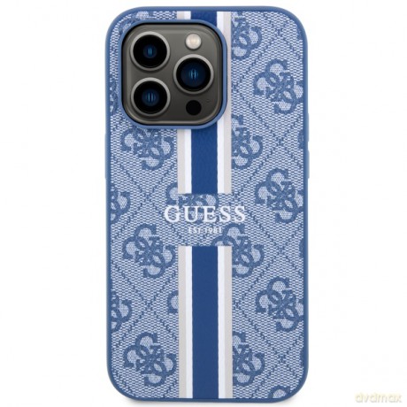 Guess nakładka do iPhone 14 Pro Max 6,7" GUHMP14XP4RPSB niebieska hardcase Magsafe 4G Printed Stripes
