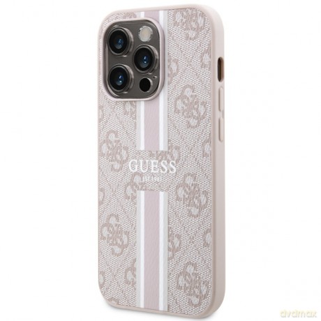 Guess nakładka do iPhone 14 Pro Max 6,7" GUHMP14XP4RPSP pink harcase Magsafe 4G Printed Stripes