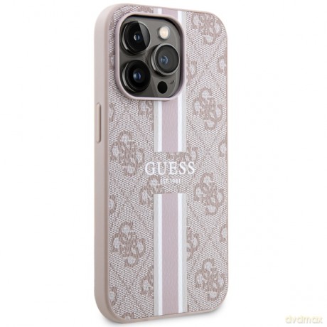 Guess nakładka do iPhone 14 Pro Max 6,7" GUHMP14XP4RPSP pink harcase Magsafe 4G Printed Stripes