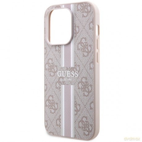 Guess nakładka do iPhone 14 Pro Max 6,7" GUHMP14XP4RPSP pink harcase Magsafe 4G Printed Stripes