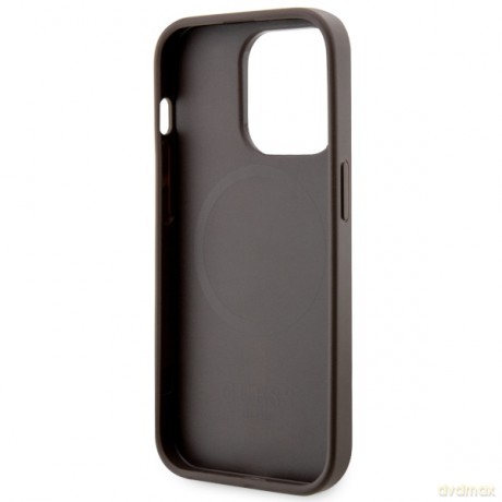 Guess nakładka do iPhone 14 Pro Max 6,7" GUHMP14XP4RPSW brązowa harcase Magsafe 4G Printed Stripes