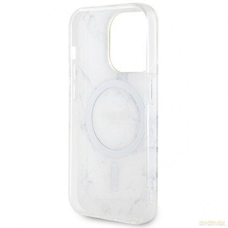 Guess nakładka do iPhone 14 Pro Max 6,7" GUHMP14XPCUMAH biała hard case Marble MagSafe