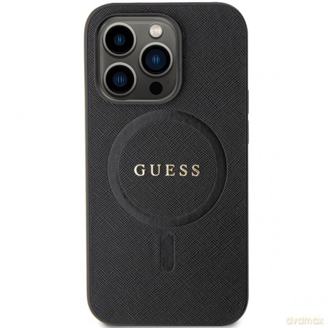 Guess nakładka do iPhone 14 Pro Max 6,7" GUHMP14XPSAHMCK czarna HC PU Saffiano Magsafe